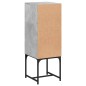 vidaXL Beistellschrank mit Glastür Betongrau 35x37x100 cm