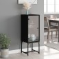 vidaXL Beistellschrank mit Glastür Schwarz 35x37x100 cm vidaXL Beistellschrank mit Glastür Schwarz 35x37x100 cm