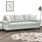 vidaXL 3-Sitzer-Sofa mit Zierkissen Hellgrau 180 cm Samt vidaXL 3-Sitzer-Sofa mit Zierkissen Hellgrau 180 cm Samt