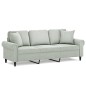 vidaXL 3-Sitzer-Sofa mit Zierkissen Hellgrau 180 cm Samt vidaXL 3-Sitzer-Sofa mit Zierkissen Hellgrau 180 cm Samt