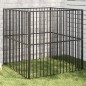 vidaXL Hundelaufstall 4-tlg. Schwarz Verzinkter Stahl vidaXL Hundelaufstall 4-tlg. Schwarz Verzinkter Stahl