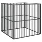 vidaXL Hundelaufstall 4-tlg. Schwarz Verzinkter Stahl vidaXL Hundelaufstall 4-tlg. Schwarz Verzinkter Stahl