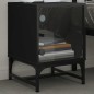 vidaXL Nachttisch mit Glastür Schwarz 35x37x50 cm vidaXL Nachttisch mit Glastür Schwarz 35x37x50 cm