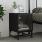 vidaXL Nachttisch mit Glastür Schwarz 35x37x50 cm vidaXL Nachttisch mit Glastür Schwarz 35x37x50 cm