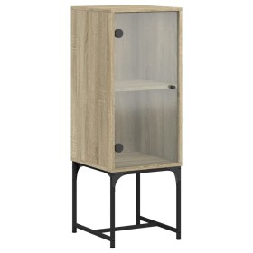 vidaXL Beistellschrank mit Glastür Sonoma-Eiche 35x37x100 cm