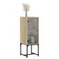 vidaXL Beistellschrank mit Glastür Sonoma-Eiche 35x37x100 cm