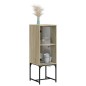 vidaXL Beistellschrank mit Glastür Sonoma-Eiche 35x37x100 cm