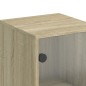 vidaXL Beistellschrank mit Glastür Sonoma-Eiche 35x37x100 cm
