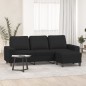 vidaXL 3-Sitzer-Sofa mit Hocker Schwarz 180 cm Stoff vidaXL 3-Sitzer-Sofa mit Hocker Schwarz 180 cm Stoff