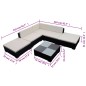 vidaXL 6-tlg. Garten-Lounge-Set mit Auflagen Poly Rattan Schwarz vidaXL 6-tlg. Garten-Lounge-Set mit Auflagen Poly Rattan Schwarz