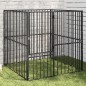vidaXL Hundelaufstall 4-tlg. Schwarz Verzinkter Stahl vidaXL Hundelaufstall 4-tlg. Schwarz Verzinkter Stahl