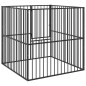 vidaXL Hundelaufstall 4-tlg. Schwarz Verzinkter Stahl vidaXL Hundelaufstall 4-tlg. Schwarz Verzinkter Stahl