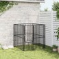 vidaXL Hundelaufstall 4-tlg. Schwarz Verzinkter Stahl vidaXL Hundelaufstall 4-tlg. Schwarz Verzinkter Stahl