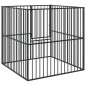 vidaXL Hundelaufstall 4-tlg. Schwarz Verzinkter Stahl vidaXL Hundelaufstall 4-tlg. Schwarz Verzinkter Stahl