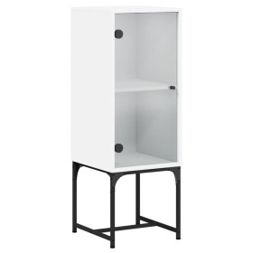 vidaXL Beistellschrank mit Glastür Weiß 35x37x100 cm