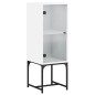 vidaXL Beistellschrank mit Glastür Weiß 35x37x100 cm vidaXL Beistellschrank mit Glastür Weiß 35x37x100 cm