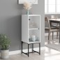 vidaXL Beistellschrank mit Glastür Weiß 35x37x100 cm vidaXL Beistellschrank mit Glastür Weiß 35x37x100 cm