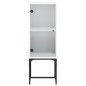 vidaXL Beistellschrank mit Glastür Weiß 35x37x100 cm vidaXL Beistellschrank mit Glastür Weiß 35x37x100 cm