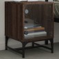 vidaXL Nachttisch mit Glastür Braun Eichen-Optik 35x37x50 cm vidaXL Nachttisch mit Glastür Braun Eichen-Optik 35x37x50 cm
