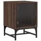 vidaXL Nachttisch mit Glastür Braun Eichen-Optik 35x37x50 cm vidaXL Nachttisch mit Glastür Braun Eichen-Optik 35x37x50 cm