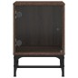 vidaXL Nachttisch mit Glastür Braun Eichen-Optik 35x37x50 cm vidaXL Nachttisch mit Glastür Braun Eichen-Optik 35x37x50 cm
