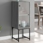 vidaXL Beistellschrank mit Glastür Grau Sonoma 35x37x100 cm vidaXL Beistellschrank mit Glastür Grau Sonoma 35x37x100 cm