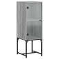 vidaXL Beistellschrank mit Glastür Grau Sonoma 35x37x100 cm vidaXL Beistellschrank mit Glastür Grau Sonoma 35x37x100 cm
