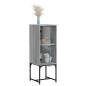 vidaXL Beistellschrank mit Glastür Grau Sonoma 35x37x100 cm vidaXL Beistellschrank mit Glastür Grau Sonoma 35x37x100 cm