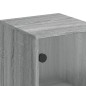 vidaXL Beistellschrank mit Glastür Grau Sonoma 35x37x100 cm vidaXL Beistellschrank mit Glastür Grau Sonoma 35x37x100 cm