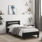 vidaXL Bettgestell mit Kopfteil Schwarz 90x190 cm Holzwerkstoff vidaXL Bettgestell mit Kopfteil Schwarz 90x190 cm Holzwerkstoff