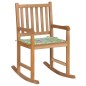 Schaukelstuhl mit Blattmuster Kissen Massivholz Teak Schaukelstuhl mit Blattmuster Kissen Massivholz Teak