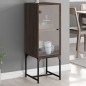 vidaXL Beistellschrank mit Glastür Braun Eichen-Optik 35x37x100 cm vidaXL Beistellschrank mit Glastür Braun Eichen-Optik 35x37x100 cm