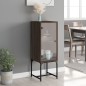 vidaXL Beistellschrank mit Glastür Braun Eichen-Optik 35x37x100 cm vidaXL Beistellschrank mit Glastür Braun Eichen-Optik 35x37x100 cm