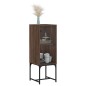 vidaXL Beistellschrank mit Glastür Braun Eichen-Optik 35x37x100 cm vidaXL Beistellschrank mit Glastür Braun Eichen-Optik 35x37x100 cm