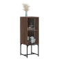 vidaXL Beistellschrank mit Glastür Braun Eichen-Optik 35x37x100 cm vidaXL Beistellschrank mit Glastür Braun Eichen-Optik 35x37x100 cm