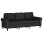 vidaXL 3-Sitzer-Sofa mit Hocker Schwarz 180 cm Samt vidaXL 3-Sitzer-Sofa mit Hocker Schwarz 180 cm Samt