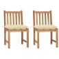 vidaXL Gartenstühle 2 Stk. mit Kissen Massivholz Teak vidaXL Gartenstühle 2 Stk. mit Kissen Massivholz Teak