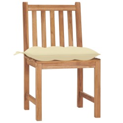 vidaXL Gartenstühle 2 Stk. mit Kissen Massivholz Teak