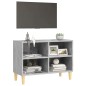 vidaXL TV-Schrank mit Massivholz-Beinen Betongrau 69,5x30x50 cm vidaXL TV-Schrank mit Massivholz-Beinen Betongrau 69,5x30x50 cm