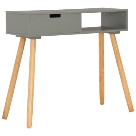 vidaXL Konsolentisch Grau 80x30x72 cm Kiefer Massivholz 