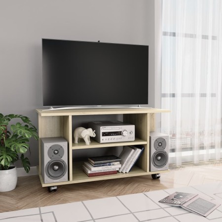 vidaXL TV-Schrank mit Rollen Sonoma-Eiche 80x40x45 cm Holzwerkstoff