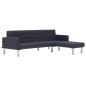 vidaXL Schlafsofa in L-Form Dunkelgrau Polyester vidaXL Schlafsofa in L-Form Dunkelgrau Polyester