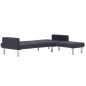 vidaXL Schlafsofa in L-Form Dunkelgrau Polyester vidaXL Schlafsofa in L-Form Dunkelgrau Polyester