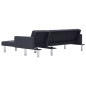 vidaXL Schlafsofa in L-Form Dunkelgrau Polyester vidaXL Schlafsofa in L-Form Dunkelgrau Polyester