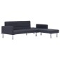 vidaXL Schlafsofa in L-Form Dunkelgrau Polyester vidaXL Schlafsofa in L-Form Dunkelgrau Polyester