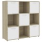 vidaXL Bücherregal Weiß Sonoma-Eiche 90x30x90 cm Holzwerkstoff vidaXL Bücherregal Weiß Sonoma-Eiche 90x30x90 cm Holzwerkstoff