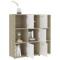 vidaXL Bücherregal Weiß Sonoma-Eiche 90x30x90 cm Holzwerkstoff vidaXL Bücherregal Weiß Sonoma-Eiche 90x30x90 cm Holzwerkstoff