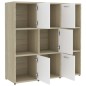vidaXL Bücherregal Weiß Sonoma-Eiche 90x30x90 cm Holzwerkstoff vidaXL Bücherregal Weiß Sonoma-Eiche 90x30x90 cm Holzwerkstoff