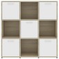 vidaXL Bücherregal Weiß Sonoma-Eiche 90x30x90 cm Holzwerkstoff vidaXL Bücherregal Weiß Sonoma-Eiche 90x30x90 cm Holzwerkstoff
