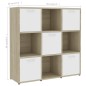 vidaXL Bücherregal Weiß Sonoma-Eiche 90x30x90 cm Holzwerkstoff vidaXL Bücherregal Weiß Sonoma-Eiche 90x30x90 cm Holzwerkstoff